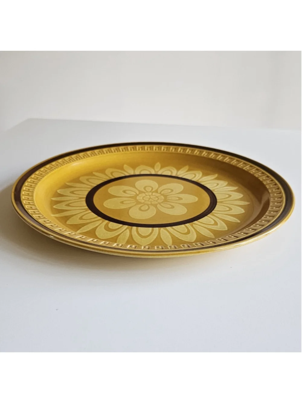Vintage Suzuka Stone Mosaic Brown Round Platter Plate - Pattern 2503 - Picture 7 of 8